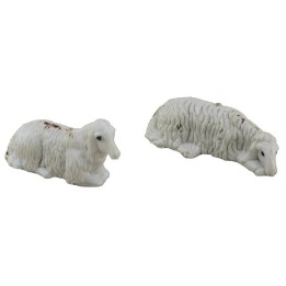 Conjunto de dos ovejas sentadas para estatuas de 8-10 cm