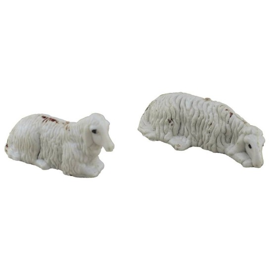 Conjunto de dos ovejas sentadas para estatuas de 8-10 cm
