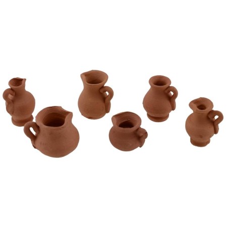 Set of 6 terracotta amphorae cm 2-2.5 h. Nativity World