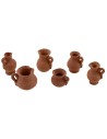 Set of 6 terracotta amphorae cm 2-2.5 h.