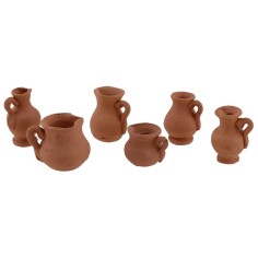 Set of 6 terracotta amphorae 2-2.5 cm h. 2