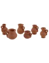 Juego de 6 ánforas de terracota cm 2-2,5 h.