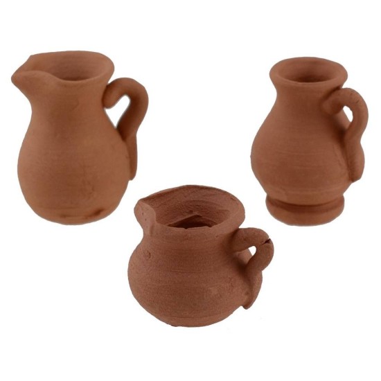 Set of 6 terracotta amphorae 2-2.5 cm h.
