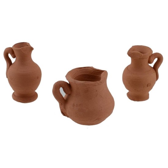 Set of 6 terracotta amphorae cm 2-2.5 h. Nativity World