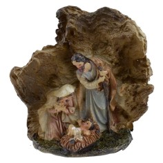 Natività in resina nella grotta cm 4,5 Mondo Presepi