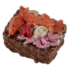 Cesto con pesce in resina 4x3x2 h. Mondo Presepi 2