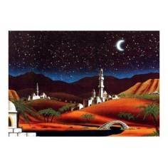 Fondale Arabo metallizzato Cm 100x70 -723B