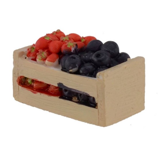 Caja de resina con arándanos cm 3,5x2x2 h.