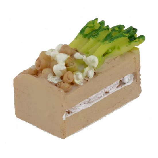 Caja de resina con verduras cm 3x2x2 h. Mundo