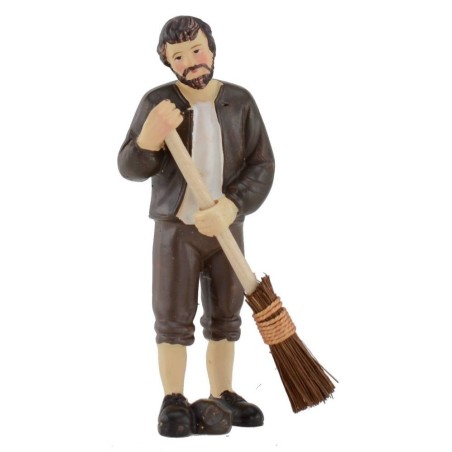 Spazzino in resina 9 cm Mondo Presepi