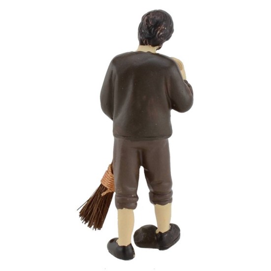 Barrendero de resina 9 cm Mundo Belenes