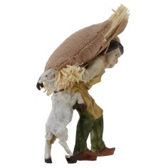 Pastore con capra in resina 8 cm Mondo Presepi 2