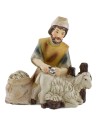 Tosatore seduto in resina serie 8 cm Mondo Presepi