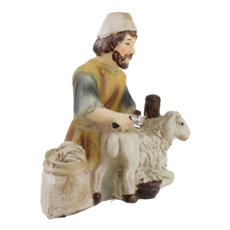 Tosador sentado en resina serie 8 cm Mundo Pesebres