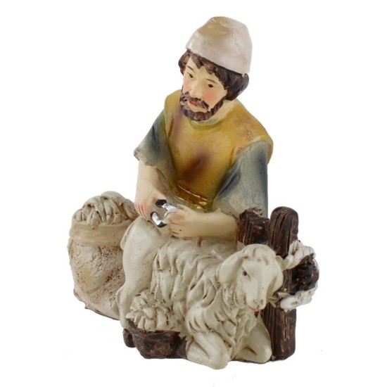 Tosador sentado en resina serie 8 cm Mundo Pesebres