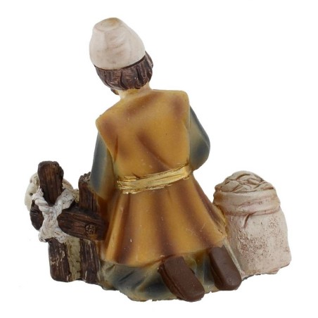 Tosador sentado en resina serie 8 cm Mundo Pesebres