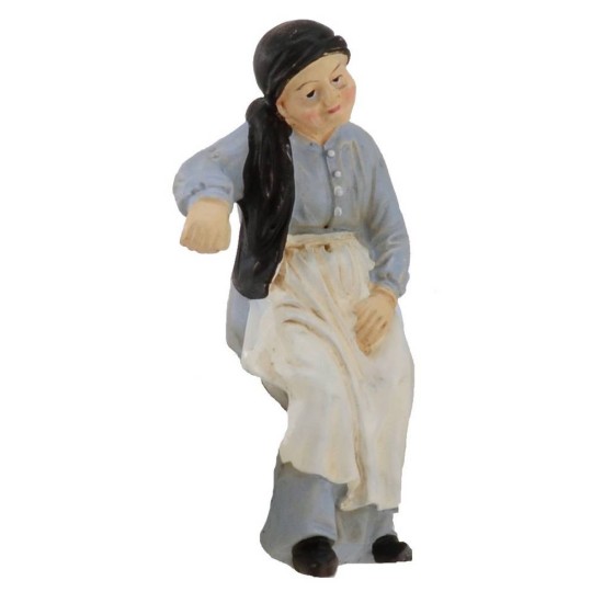 Donna seduta in resina serie 11 cm Mondo Presepi