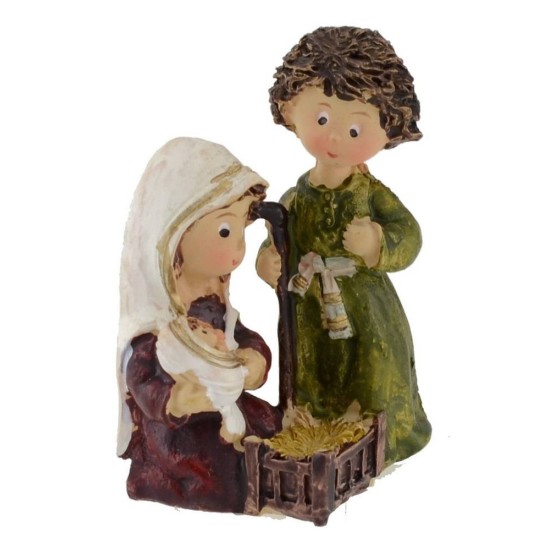 Natività naif in resina 6 cm Mondo Presepi