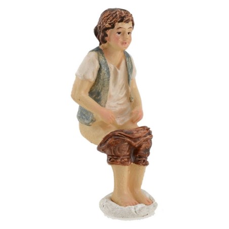 Uomo che fa il bisogno serie 8 cm in resina Mondo Presepi