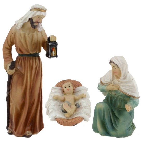 Natividad palestina 3 figuras en resina serie 10 cm
