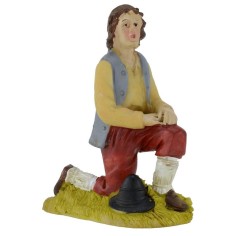 Kneeling Shepherd in resin 12 cm