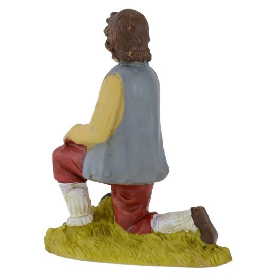 Pastor de rodillas en resina 12 cm Mundo Belenes