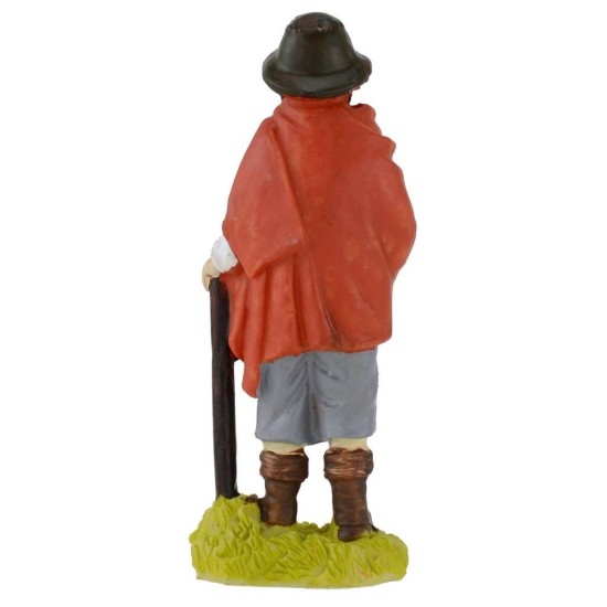 Viandante con bastone in resina 12 cm Mondo Presepi