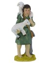 Pastore con pecore in resina 9 cm Mondo Presepi