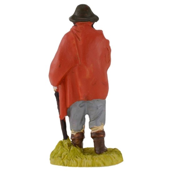 Viandante con bastone in resina 9 cm Mondo Presepi