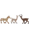 Set 3 animali cavallo, lama, renna serie 6,5 cm