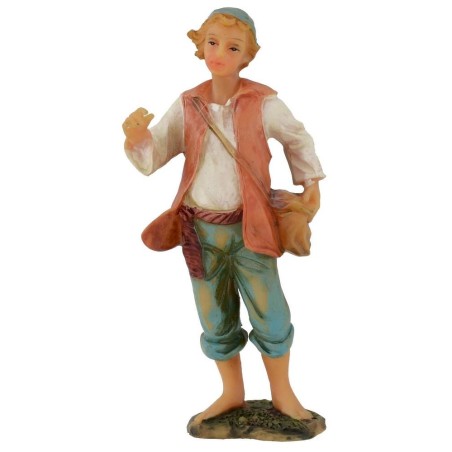 Viandante con tracolla in resina 12 cm Mondo Presepi