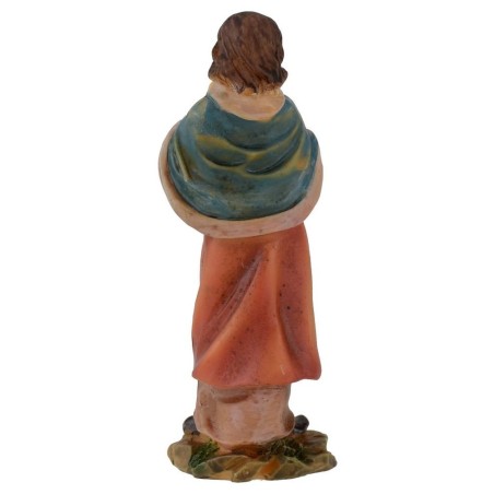 Woman with lantern in resin 12 cm
