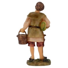 Pastore con secchio in resina 12 cm Mondo Presepi 2