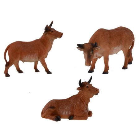 Juego de 3 bueyes para estatuas de 20 cm de altura. Mondo Presepi