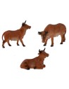 Conjunto de 3 bueyes para estatuas de 20 cm de altura.