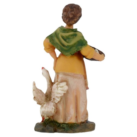 Pregnant woman with goose in resin 12 cm