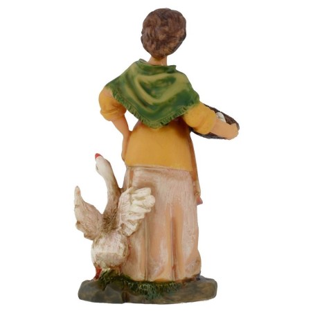 Pregnant woman with goose in resin 12 cm