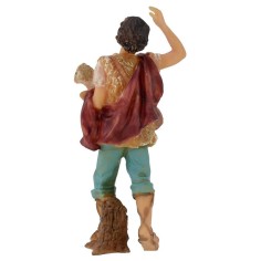 Pastor con cordero en resina 12 cm Mundo Pesebres 2