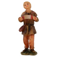 Fanciullo con fisarmonica in resina serie 12 cm Mondo Presepi