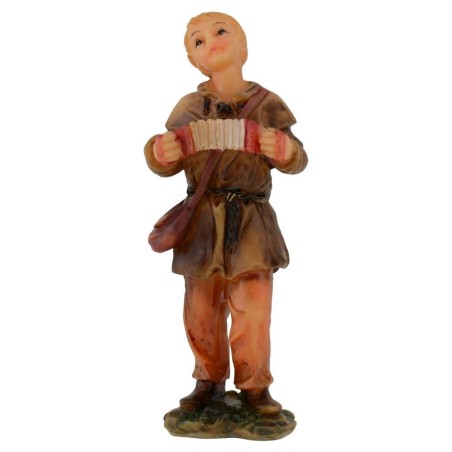 Fanciullo con fisarmonica in resina serie 12 cm Mondo Presepi