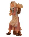 Peasant with hamlet in resin 12 cm