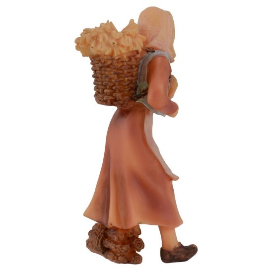 Peasant with hamlet in resin 12 cm