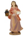 Woman with lantern in resin 15 cm