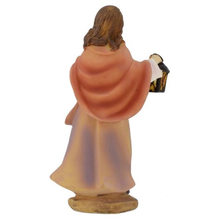 Woman with lantern in resin 15 cm