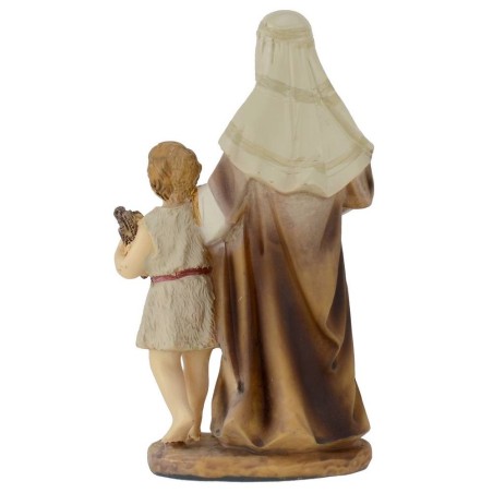 Viejo con niño en resina 15 cm Mundo Pesebres