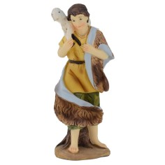 Pastore con agnello in resina 15 cm Mondo Presepi