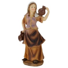 Woman with anfora in shoulder in resin 15 cm
