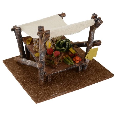 Tienda con puesto de frutas y verduras de 17,5x17,5x13 cm de