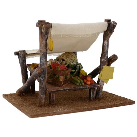 Tienda con puesto de frutas y verduras de 17,5x17,5x13 cm de