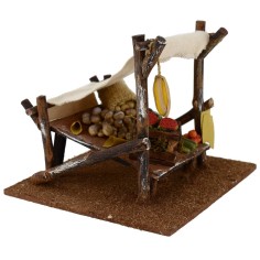 Puesto con banco de frutas y verduras de 14,5x14,5x12 cm. 2